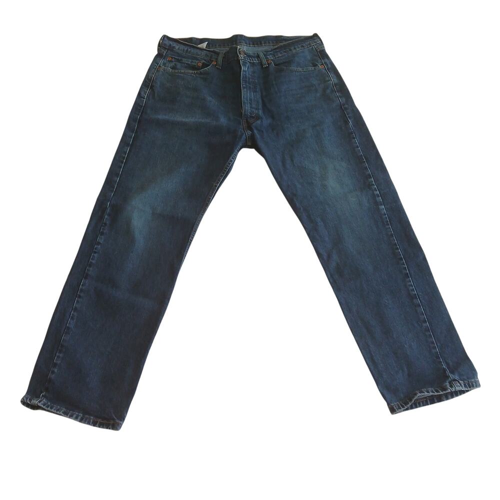 Levi's 505 Men's Jeans 38x30 Dark Wash Blue Denim Straight Leg Western Casual